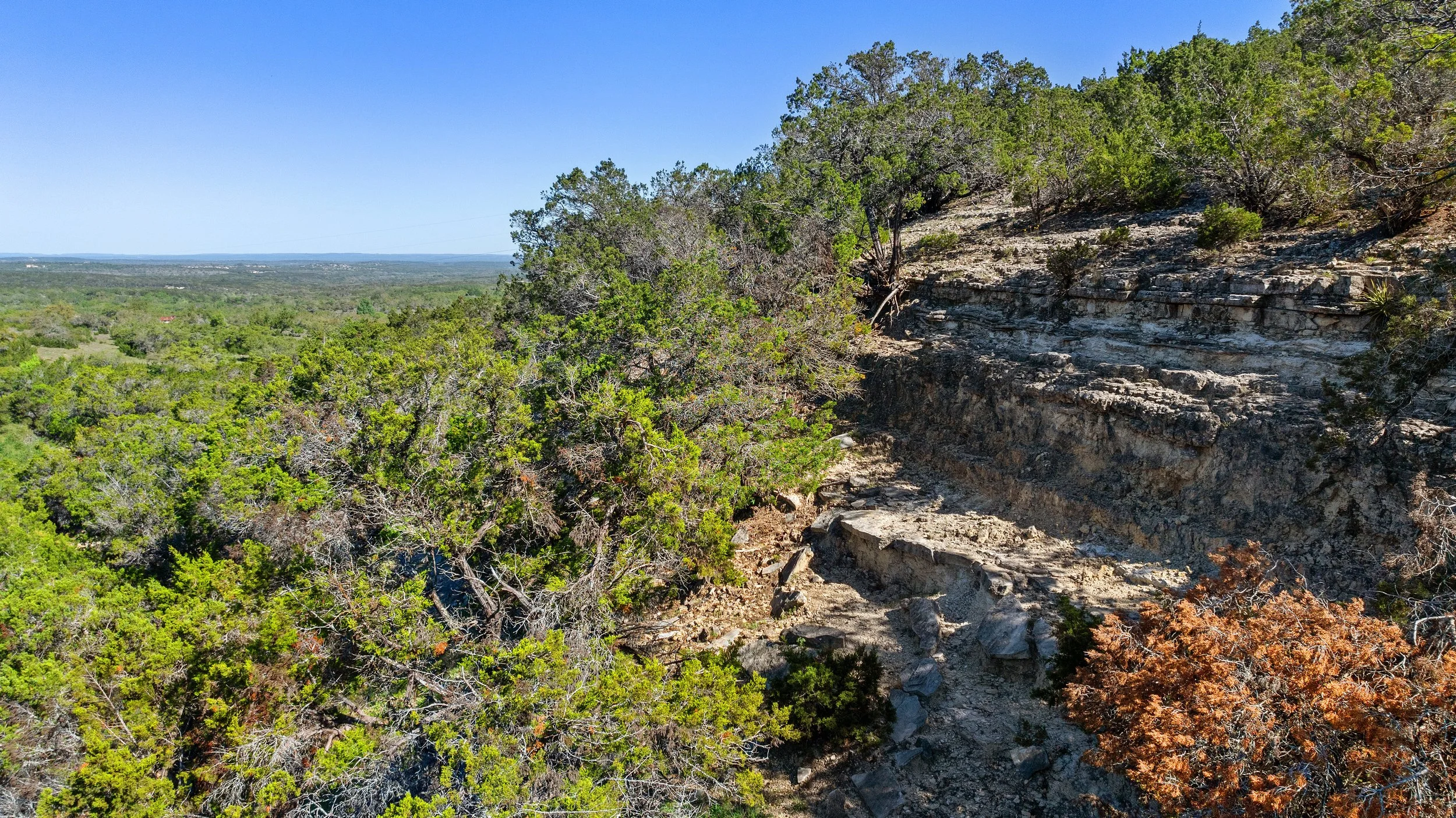Panoramic Hill Country views from RanchesAt Dripping Springs ranchette community west of Austin — 1600-foot elevation