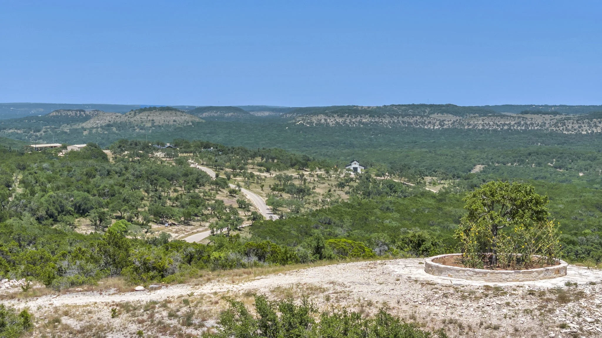 Hilltop views from RanchesAt Sentinel Peak luxury ranchette community near Wimberley Texas — 1250-foot elevation