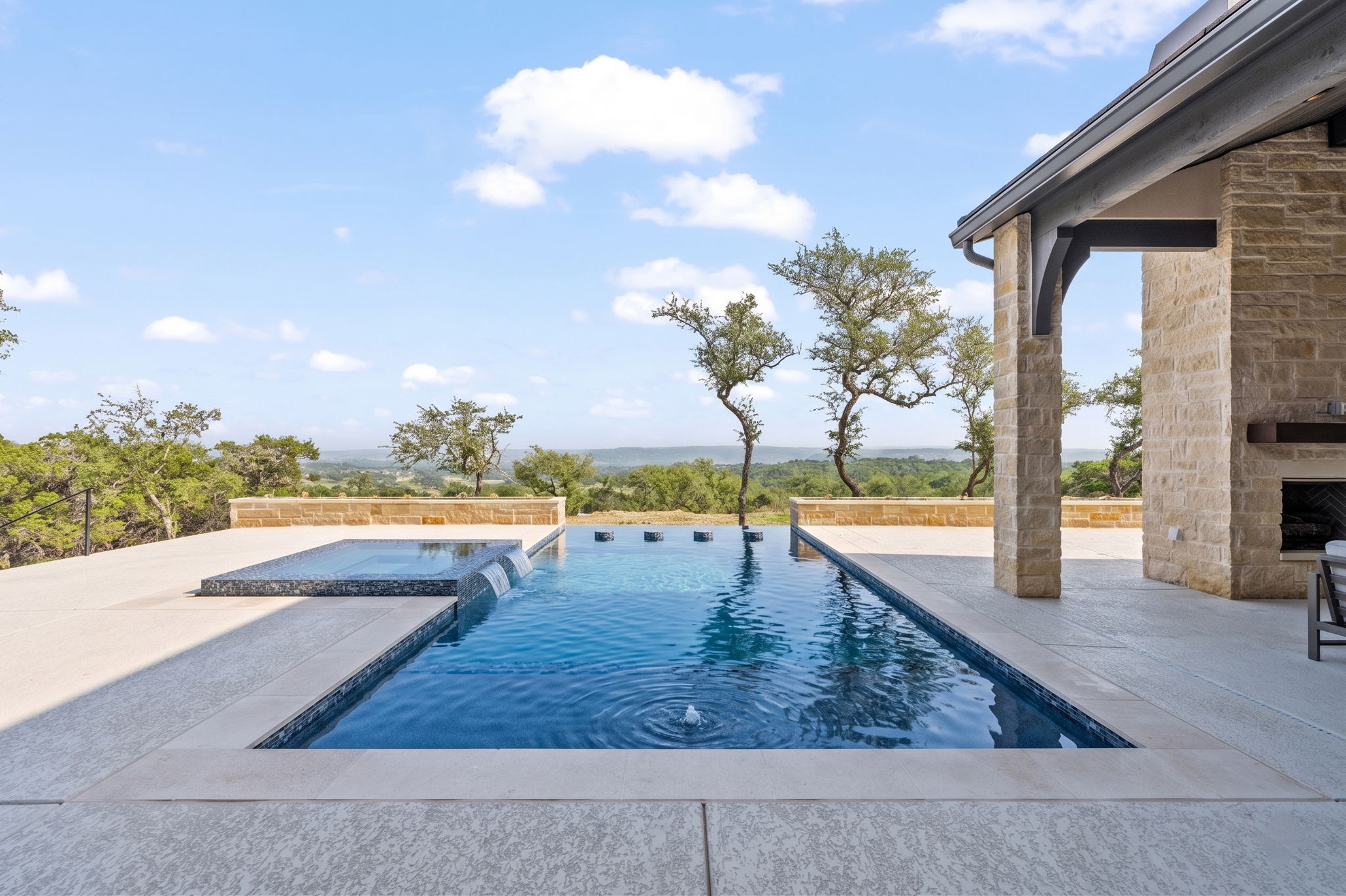 10 to 17 acre homesites at RanchesAt Driftwood with a finished home and Hill Country pool